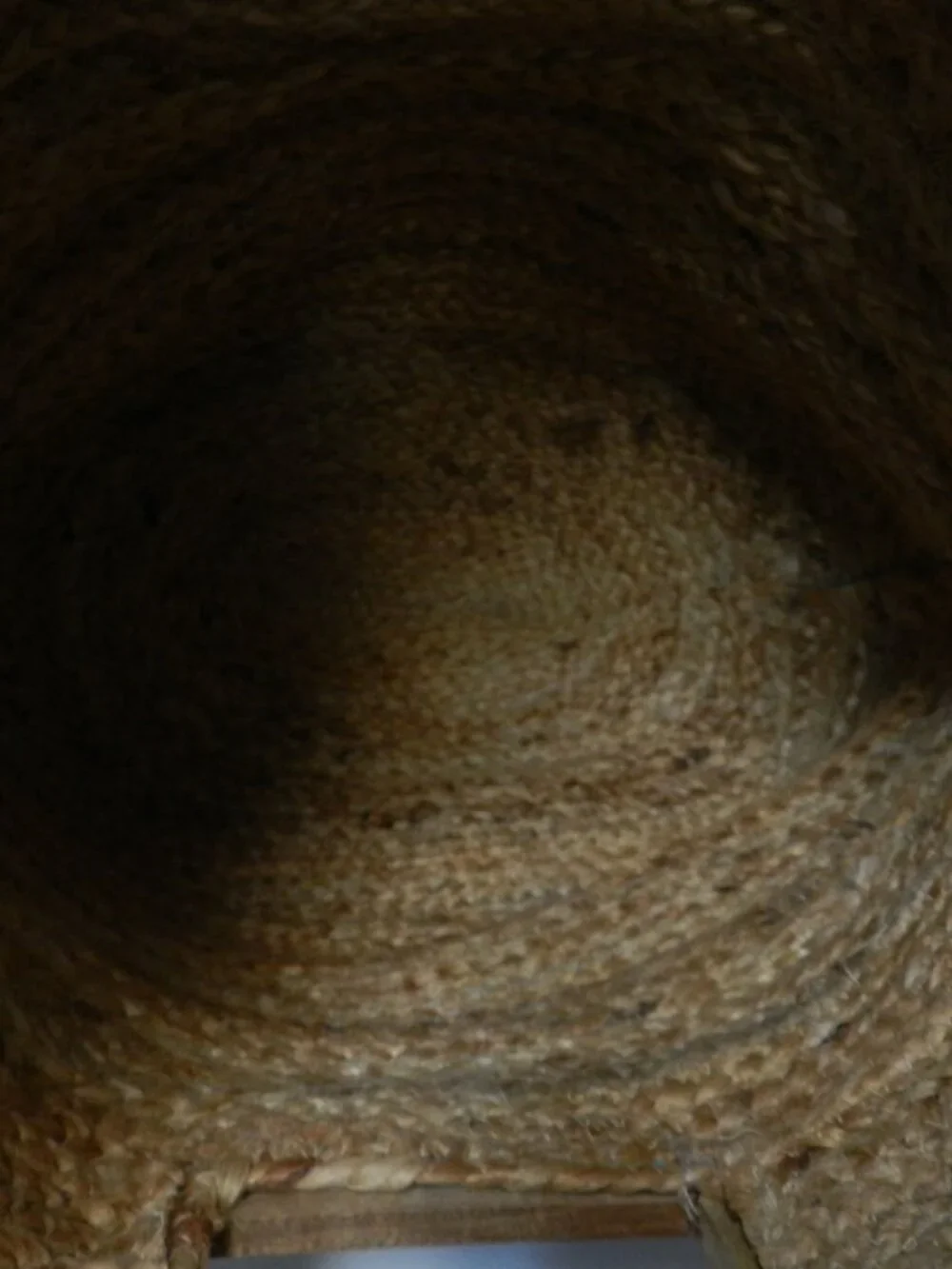 Twig & Arrow Jute large Hand painted tote bag carryall tan turquoise wood Summer - Picture 12 of 13